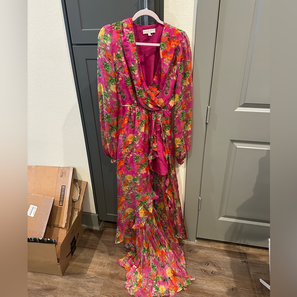 Floral Pink Maxi Dress - CAROLINE CONSTAS